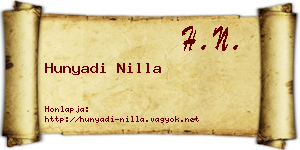 Hunyadi Nilla névjegykártya